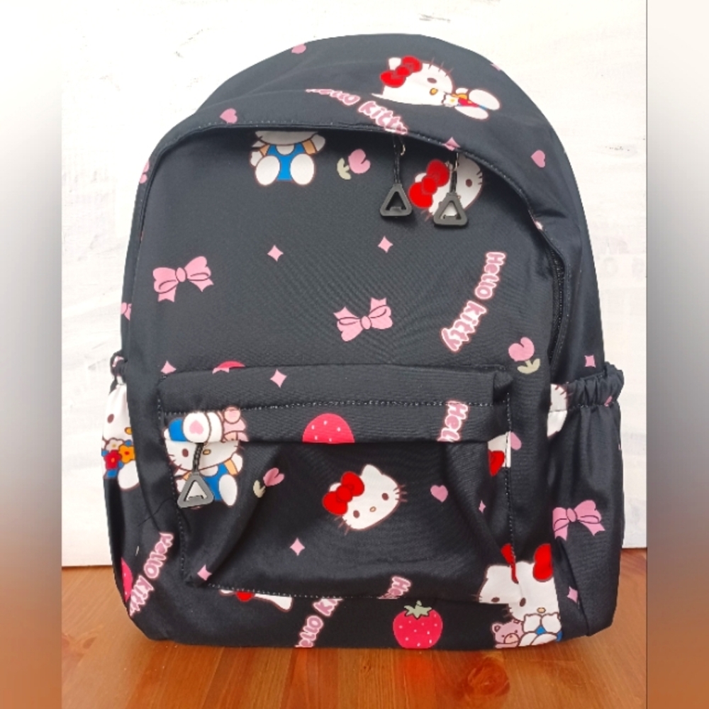 Hello Kitty Black and Pink Accessory Bag with Cute Cartoon Designs